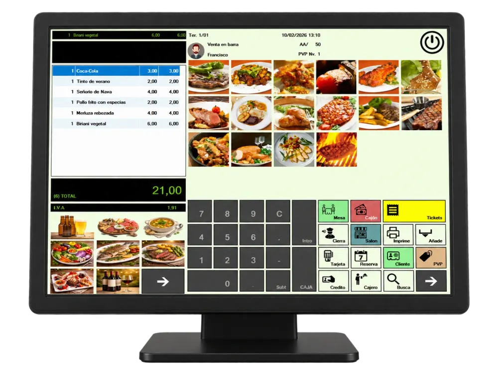 Pantalla de ventas de MAîTRE